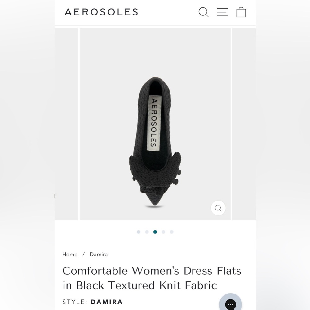 Aerosoles Black Textured Knit Flats 12W